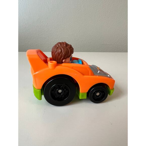 Fisher-Price Wheelies #2 Orange Green Roadster Race Car Vehicle Mattel - Picture 2 of 6